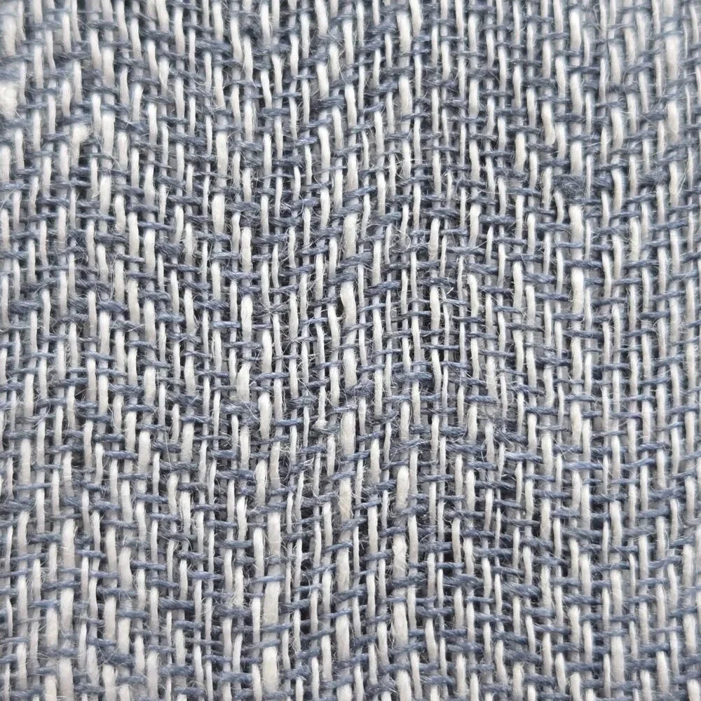NWOT McNutt Linen Herringbone Scarf Grey Blue